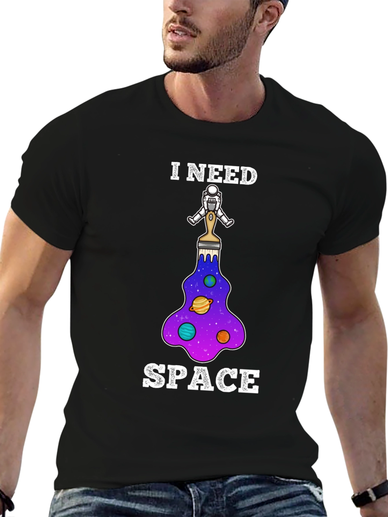 I Need Space T-Shirt - Astronaut Paintbrush Design
