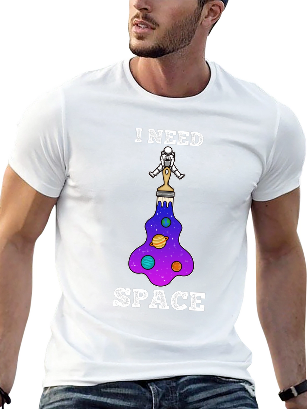 I Need Space T-Shirt - Astronaut Paintbrush Design