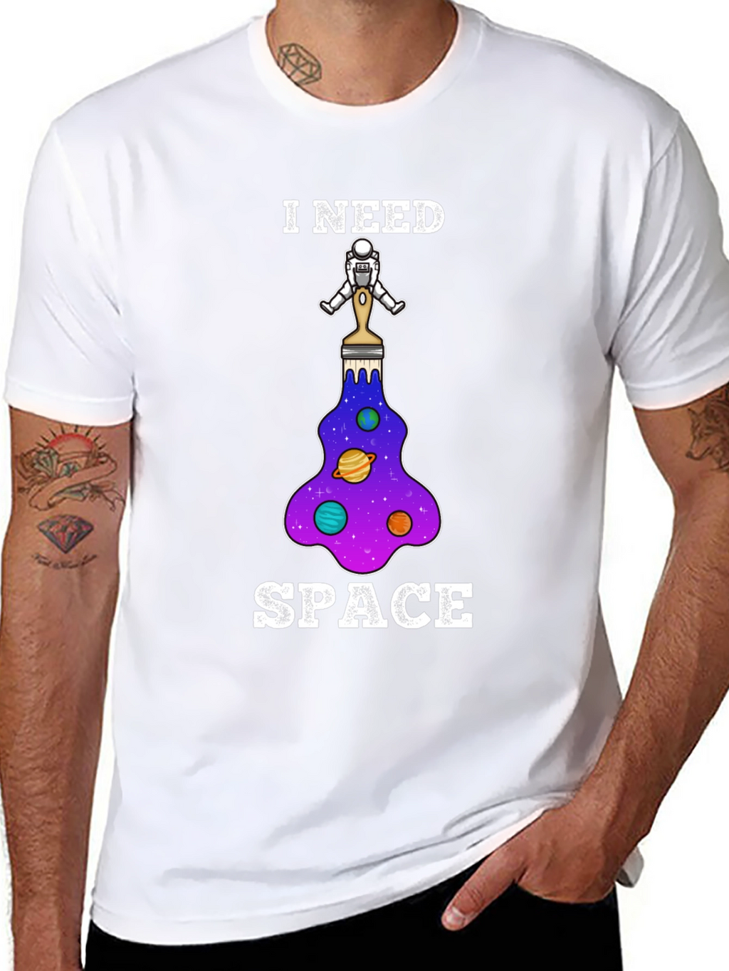 I Need Space T-Shirt - Astronaut Paintbrush Design
