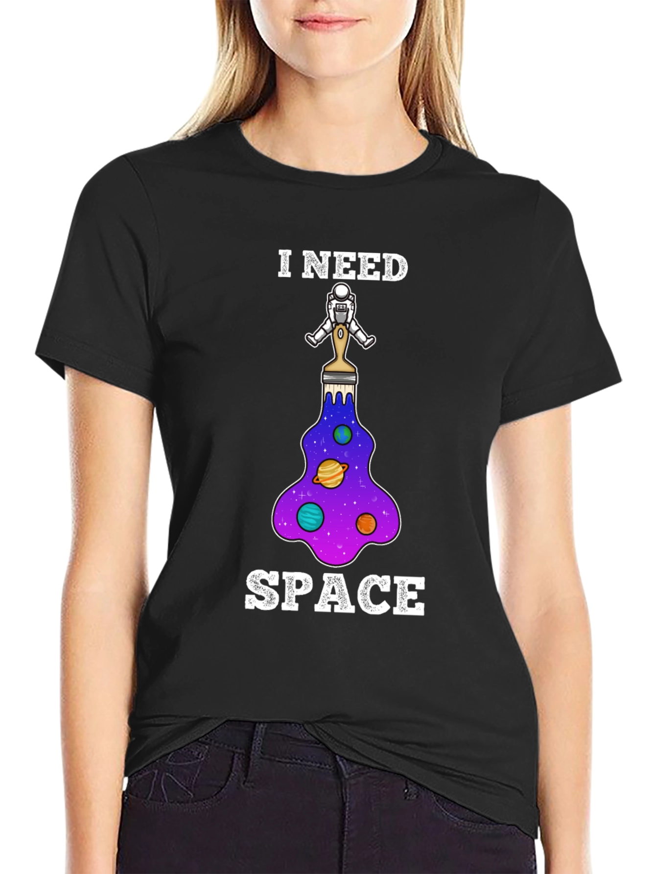 I Need Space T-Shirt - Astronaut Paintbrush Design