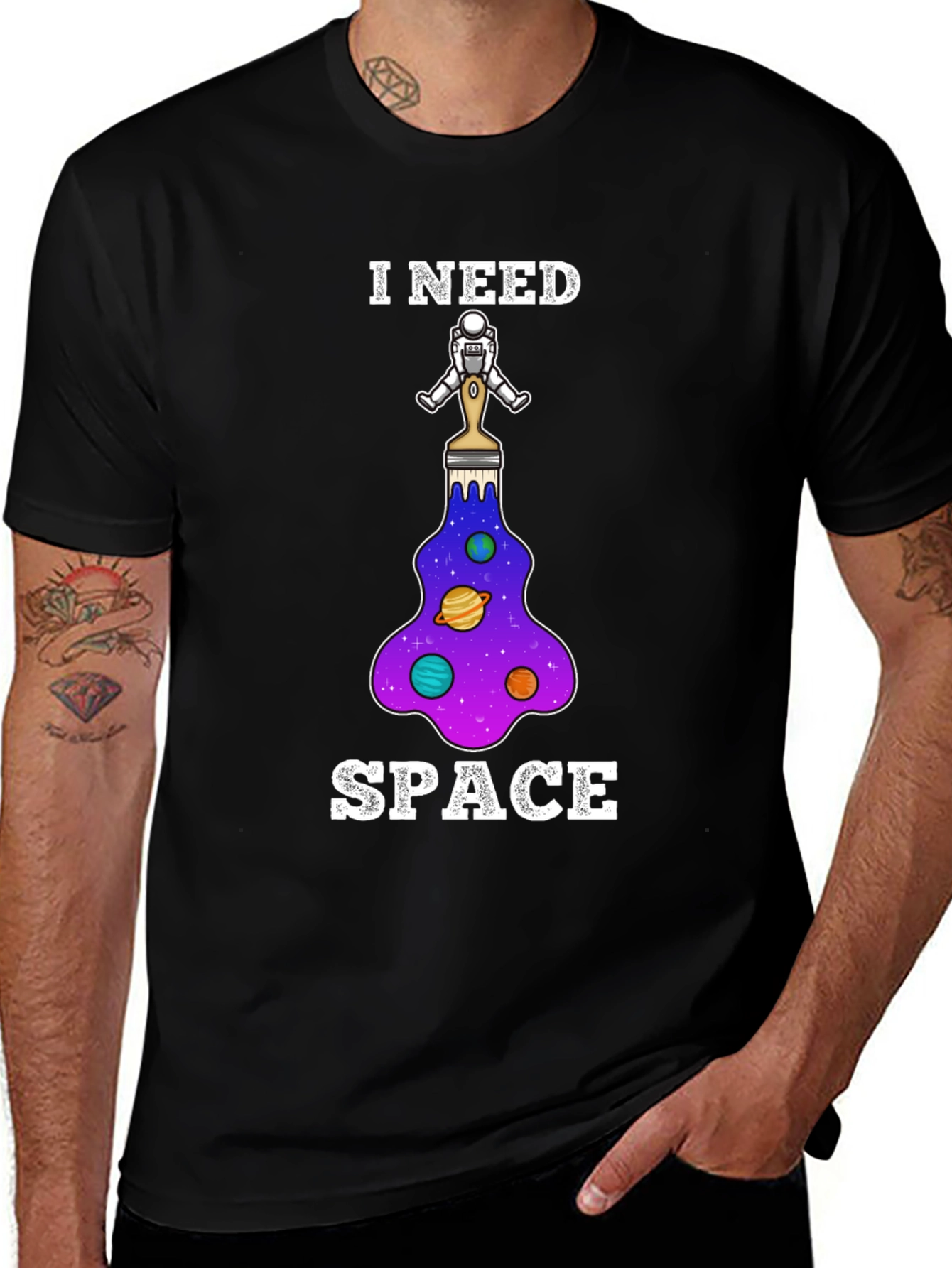 I Need Space T-Shirt - Astronaut Paintbrush Design