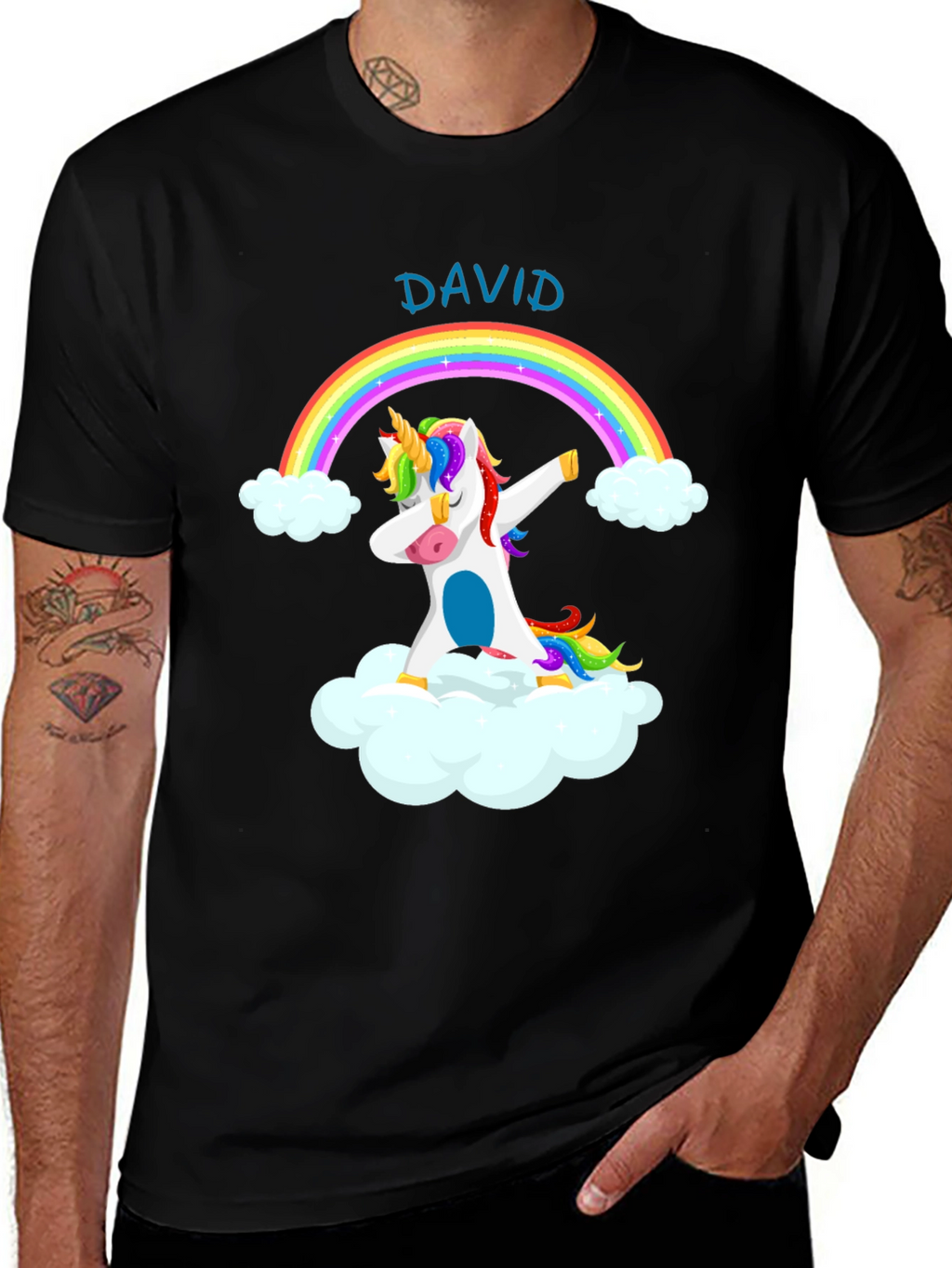 Dabbing Unicorn Rainbow Personalized T-Shirt