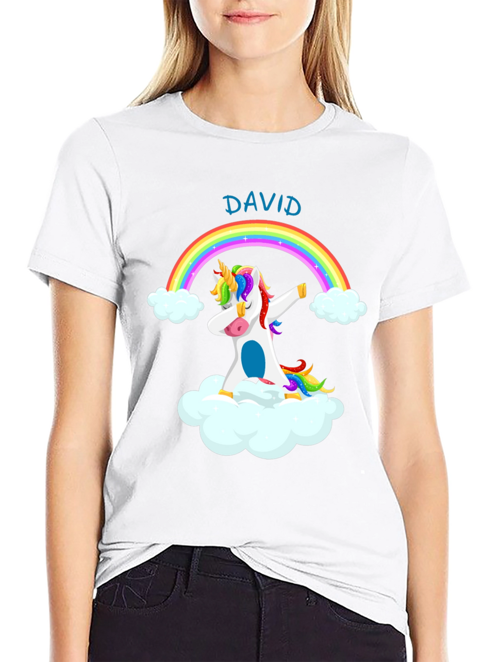 Dabbing Unicorn Rainbow Personalized T-Shirt
