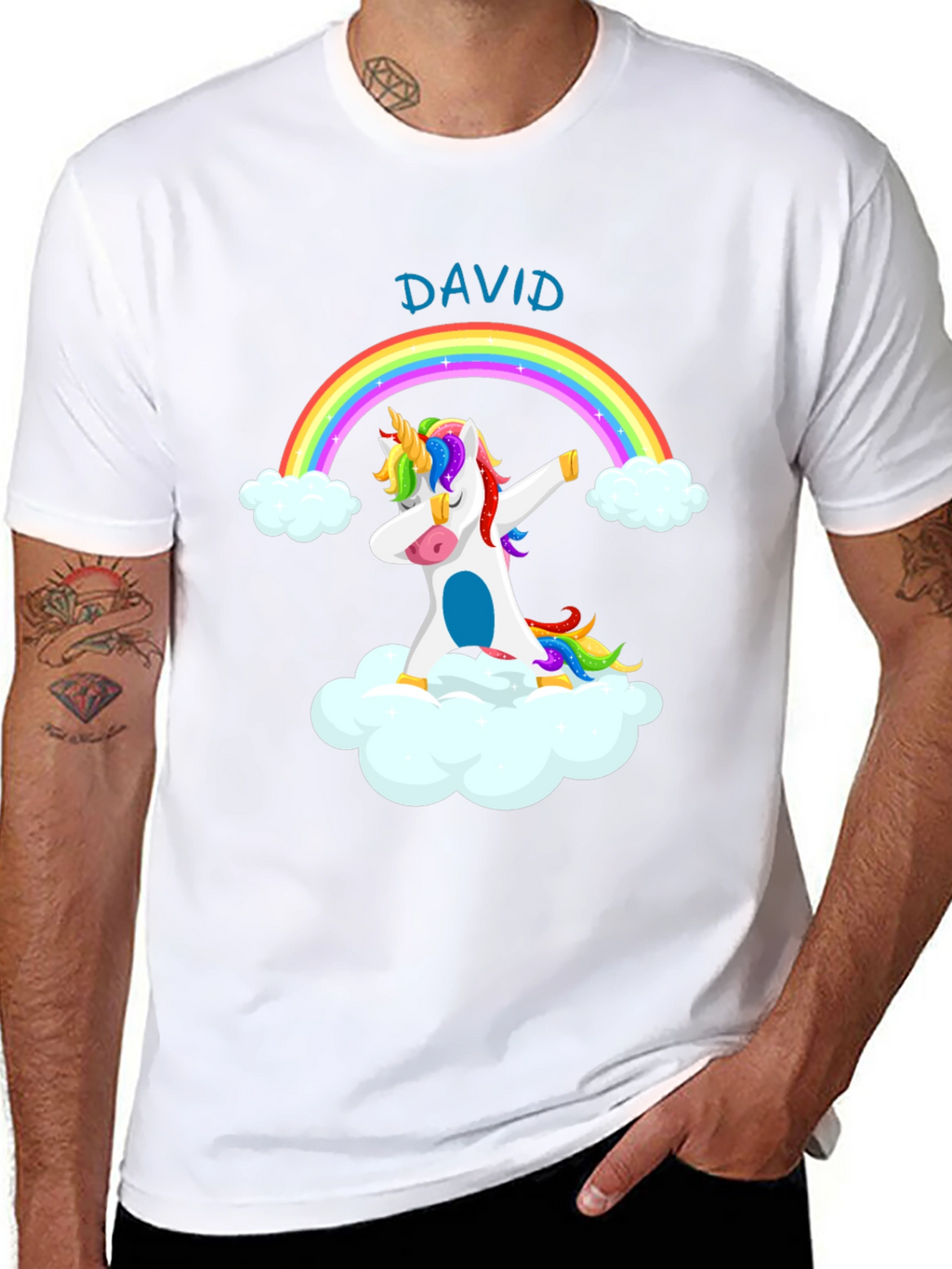 Dabbing Unicorn Rainbow Personalized T-Shirt