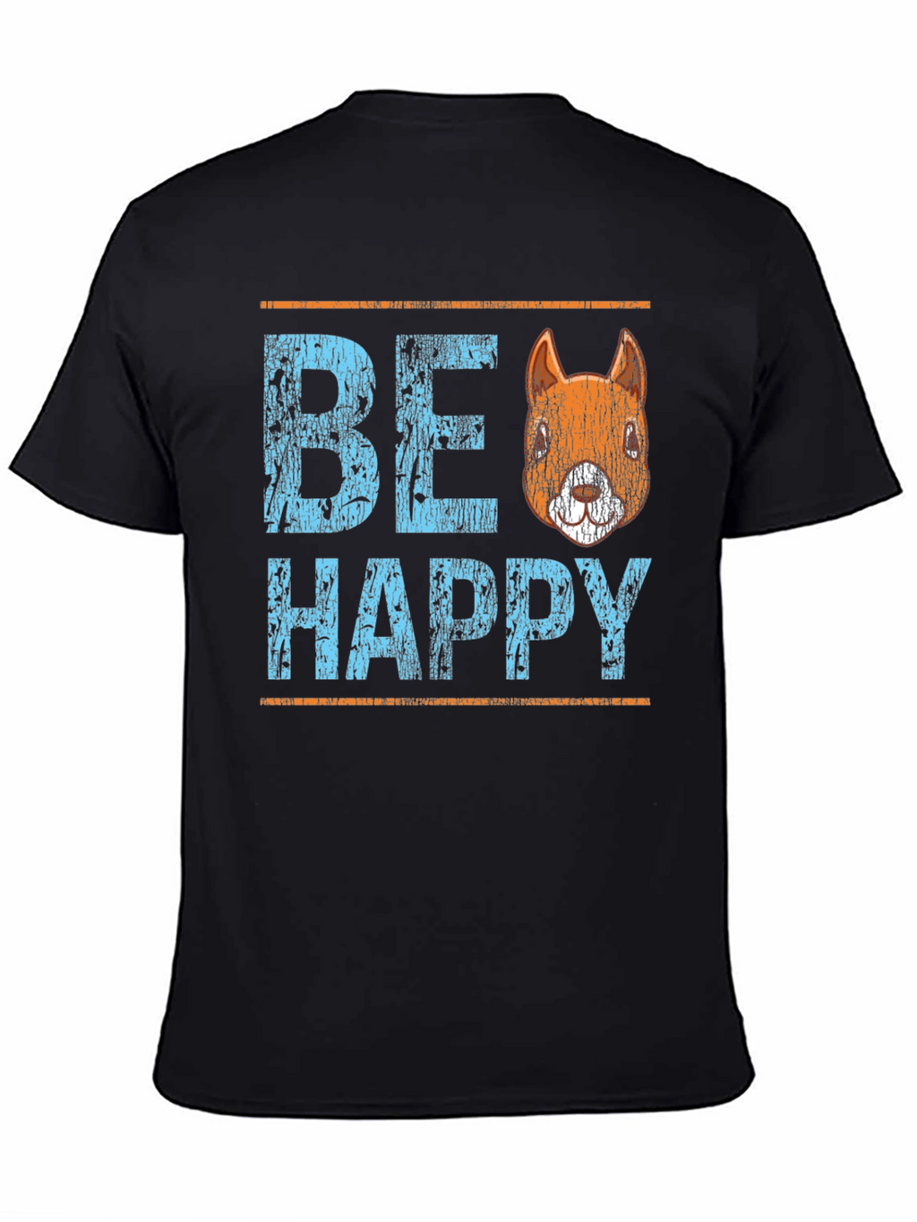 Be Happy Squirrel Graphic T-Shirt - Black