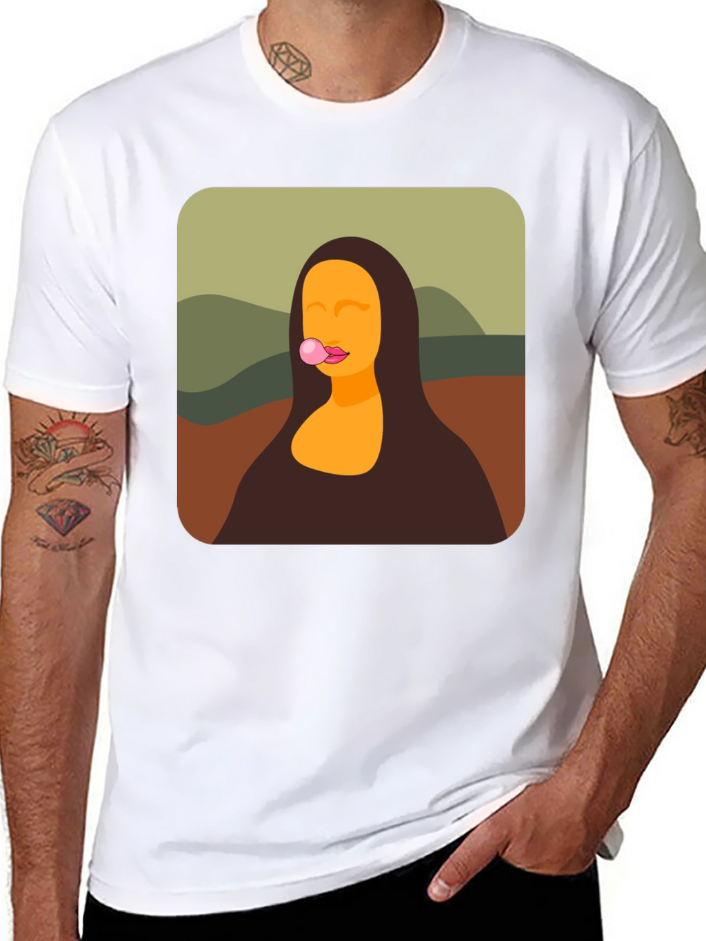 Mona Lisa Bubble Gum Black T-Shirt
