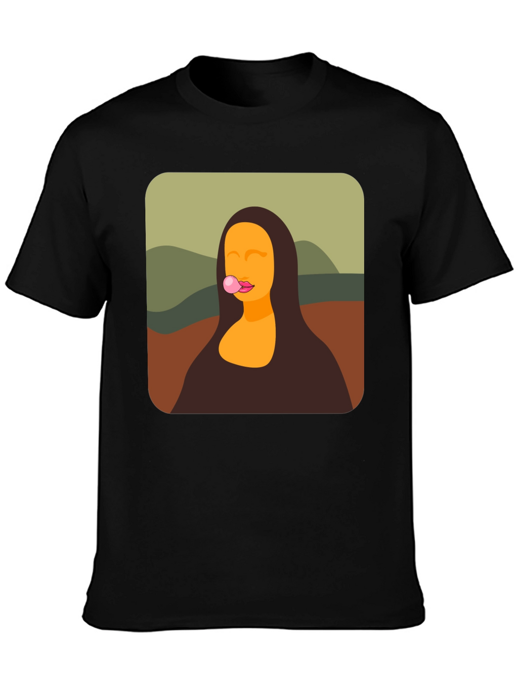 Mona Lisa Bubble Gum Black T-Shirt