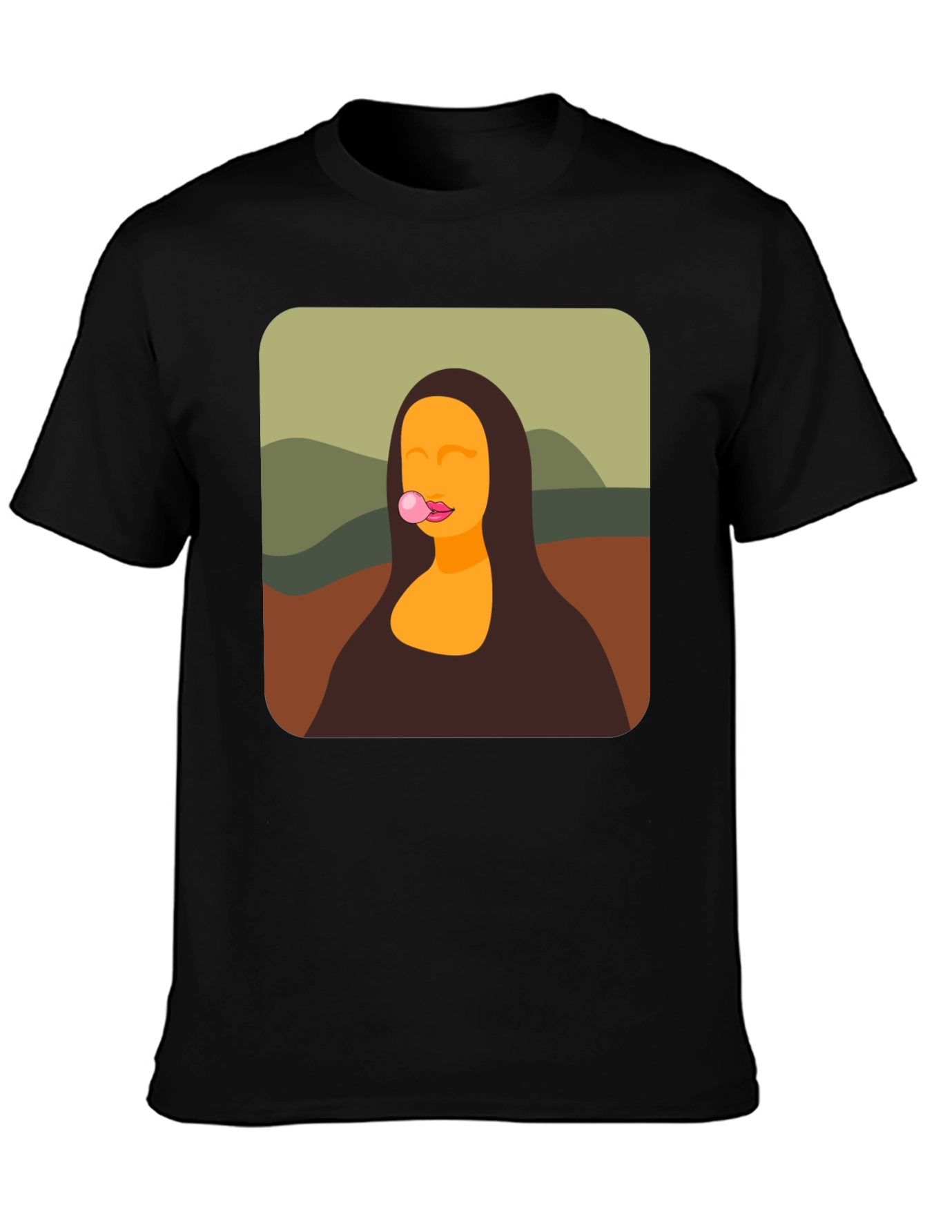 Mona Lisa Bubble Gum Black T-Shirt