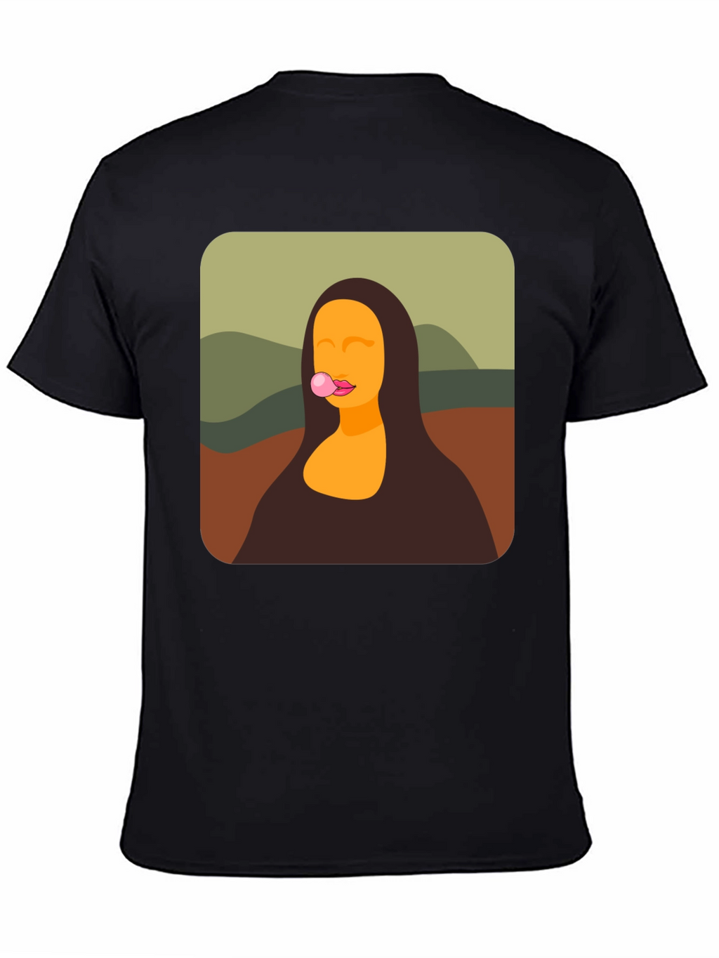 Mona Lisa Bubble Gum Black T-Shirt