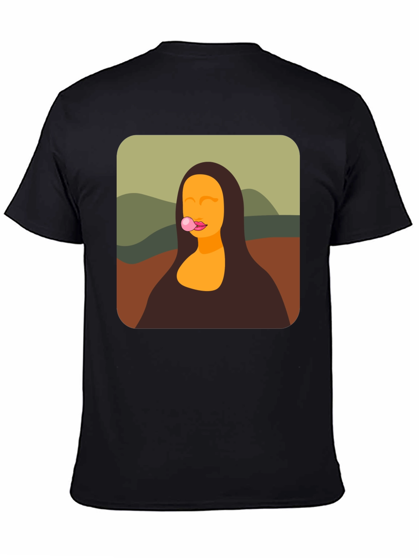 Mona Lisa Bubble Gum Black T-Shirt