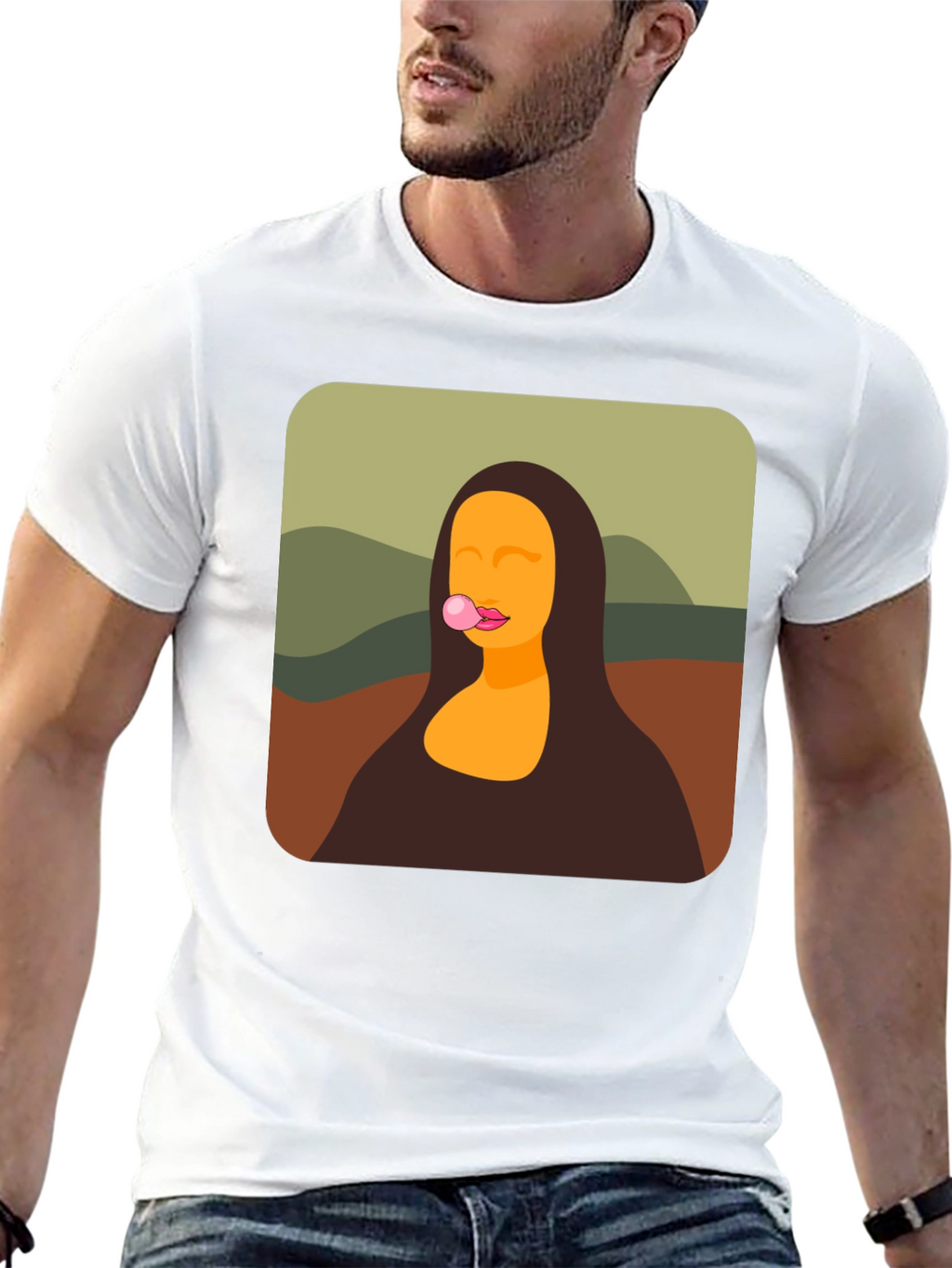 Mona Lisa Bubble Gum Black T-Shirt