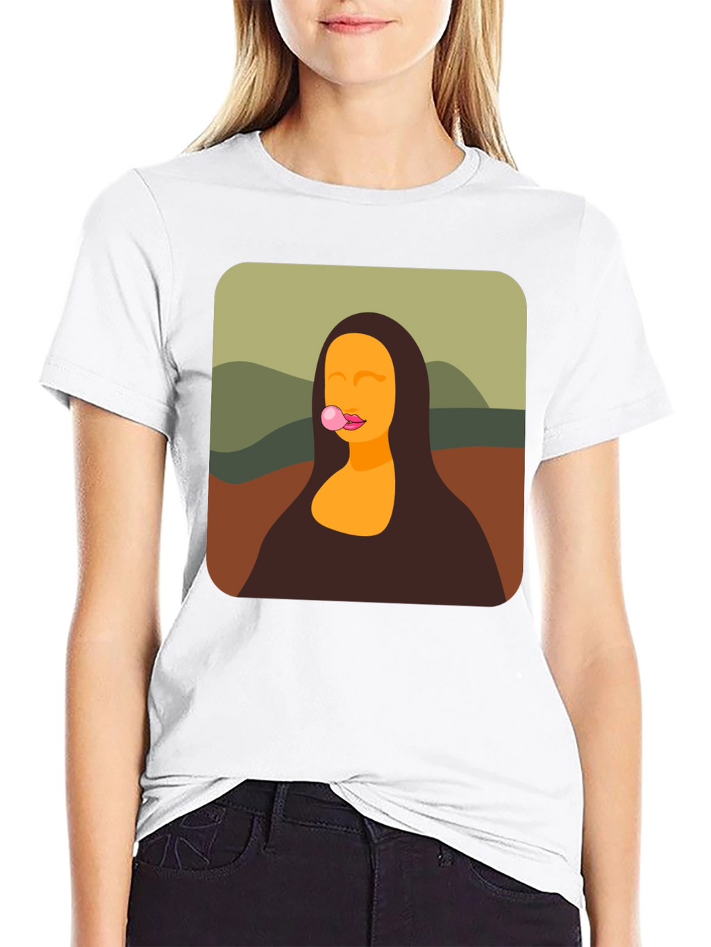 Mona Lisa Bubble Gum Black T-Shirt