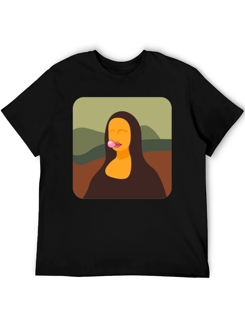 Mona Lisa Bubble Gum Black T-Shirt