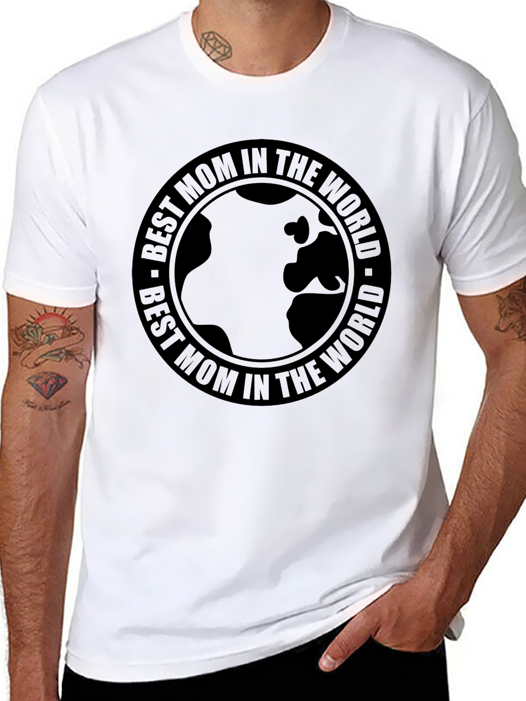 Best Mom in the World Black Graphic T-Shirt