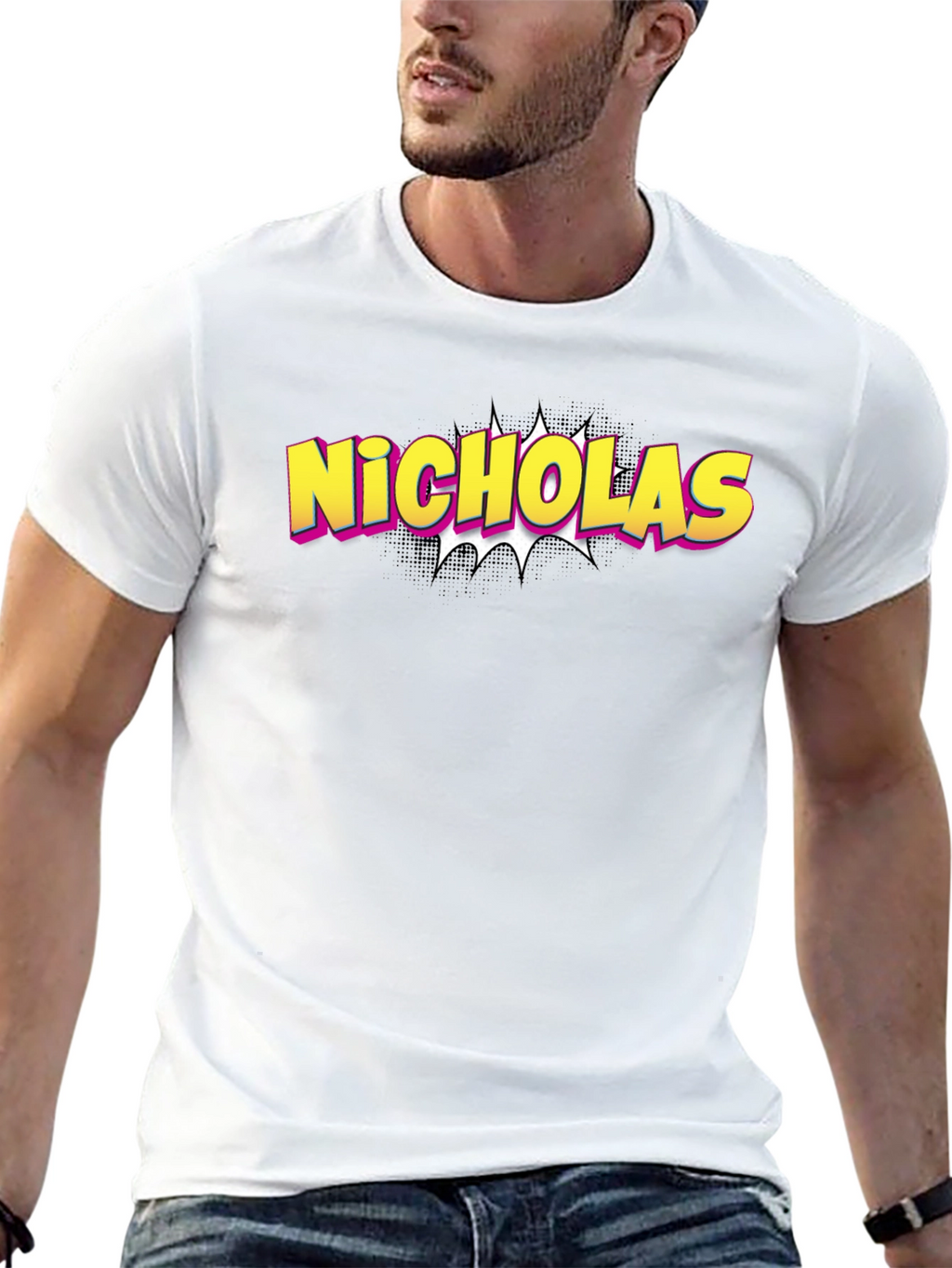 Nicholas Personalized Comic Style T-Shirt