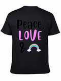 Peace Love & Rainbow Graphic T-Shirt