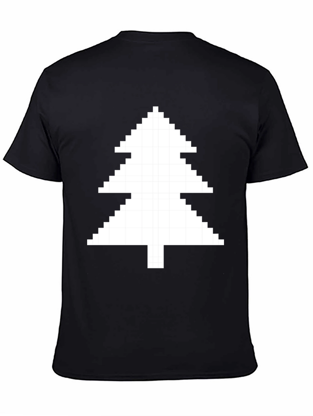 Pixelated Christmas Tree Black T-Shirt