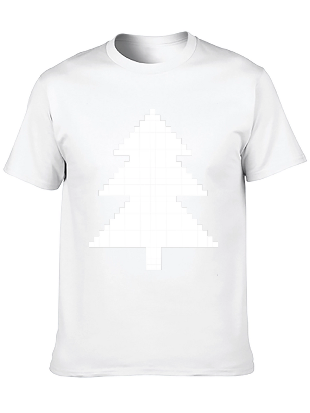 Pixelated Christmas Tree Black T-Shirt