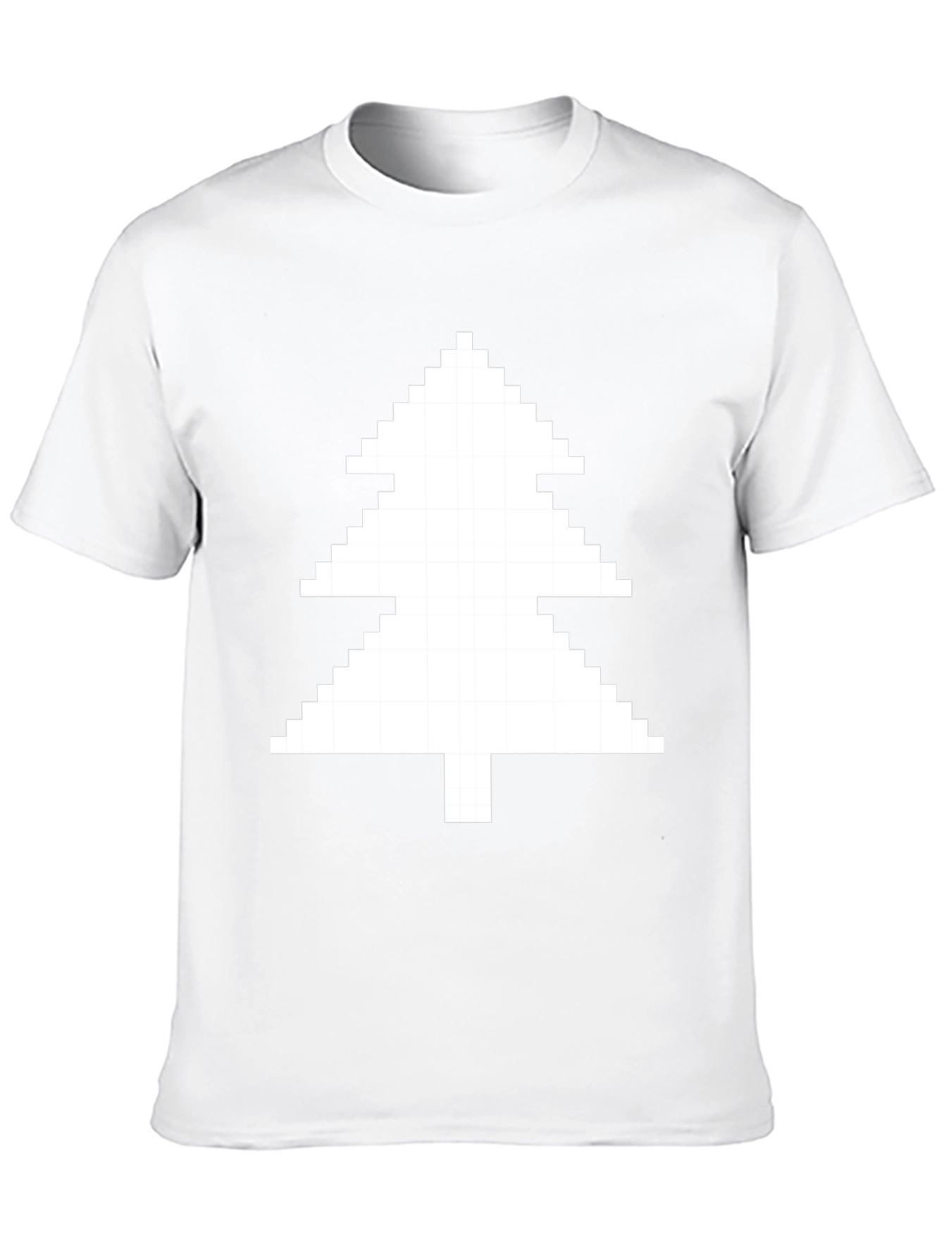 Pixelated Christmas Tree Black T-Shirt