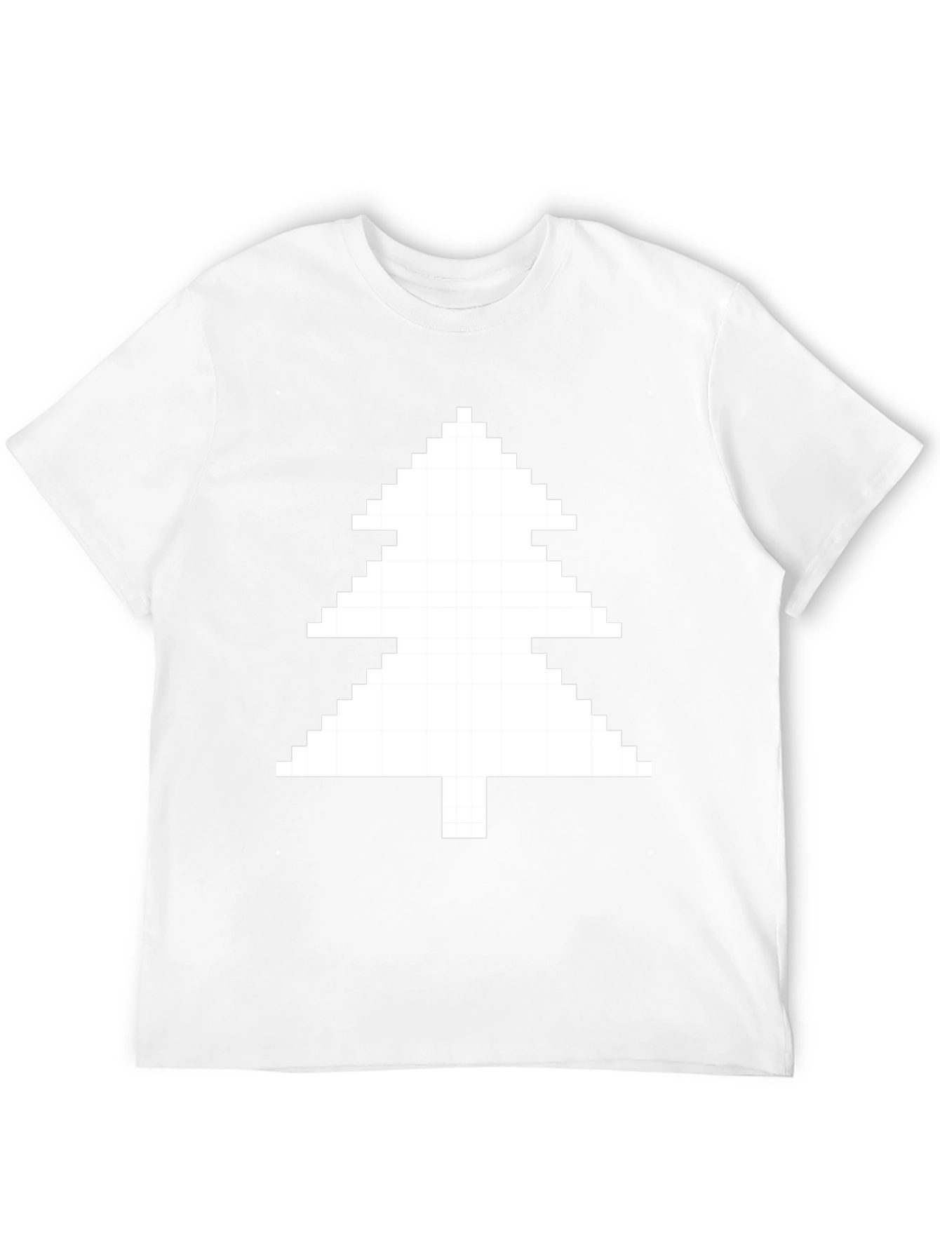 Pixelated Christmas Tree Black T-Shirt