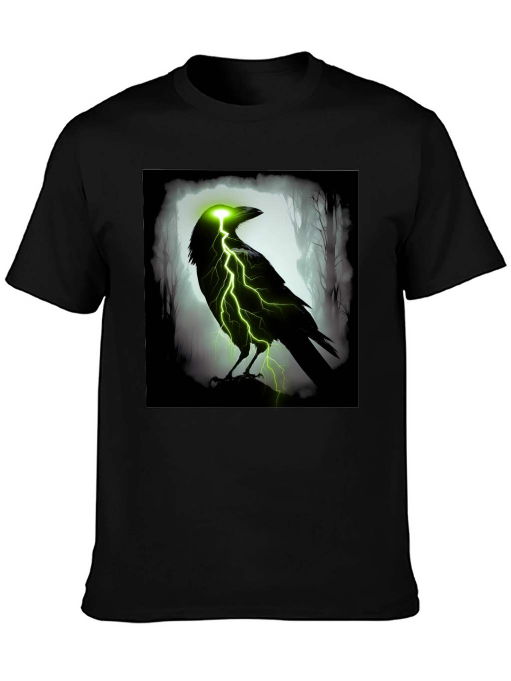 Electric Raven Graphic T-Shirt - Dark & Edgy Design