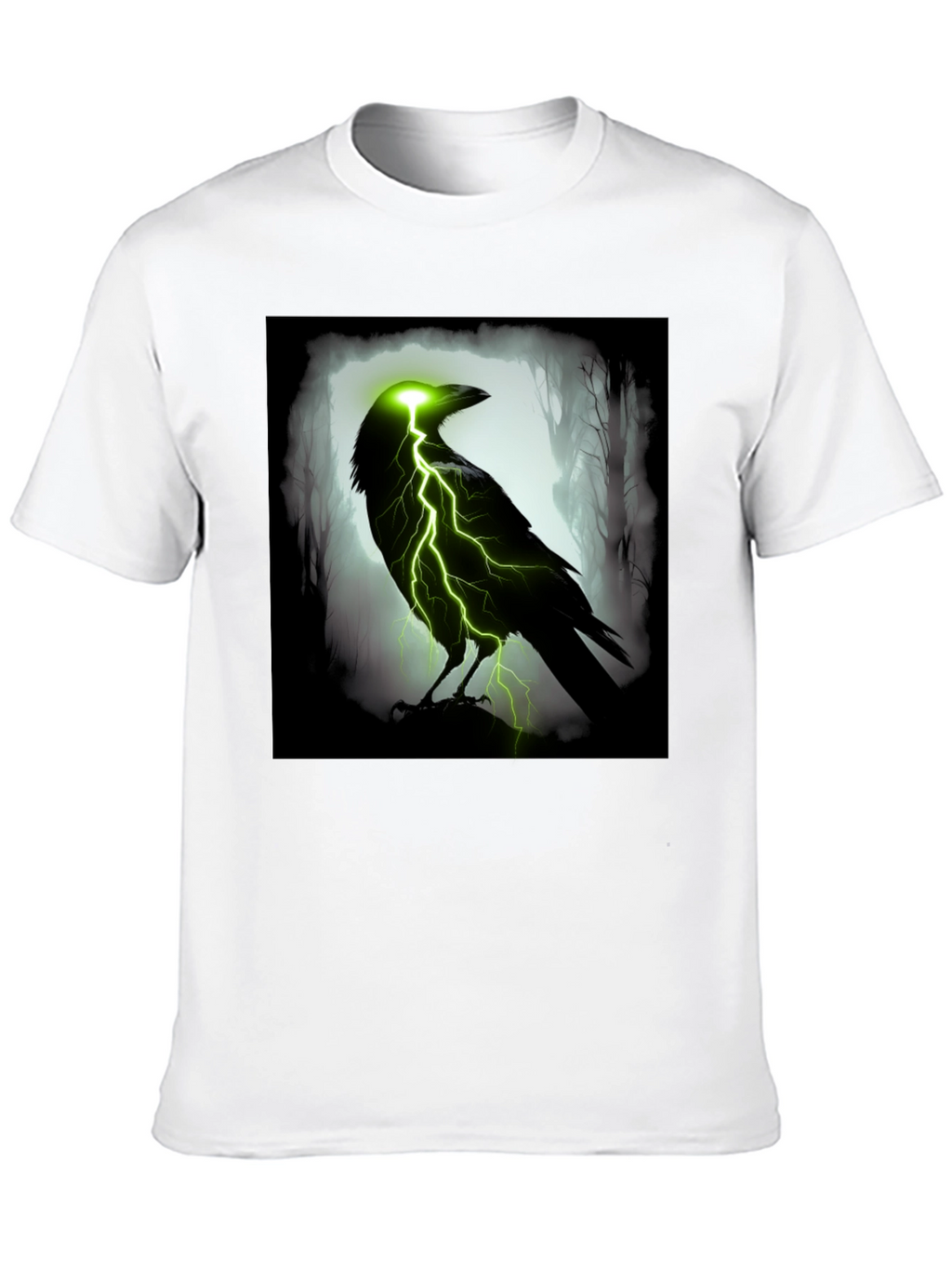 Electric Raven Graphic T-Shirt - Dark & Edgy Design