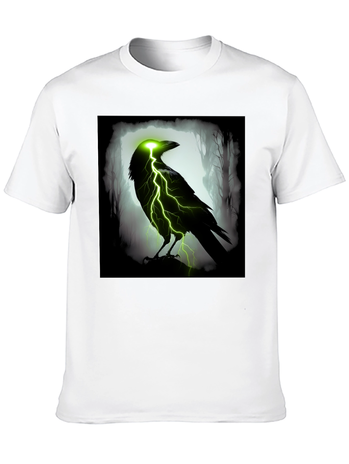 Electric Raven Graphic T-Shirt - Dark & Edgy Design