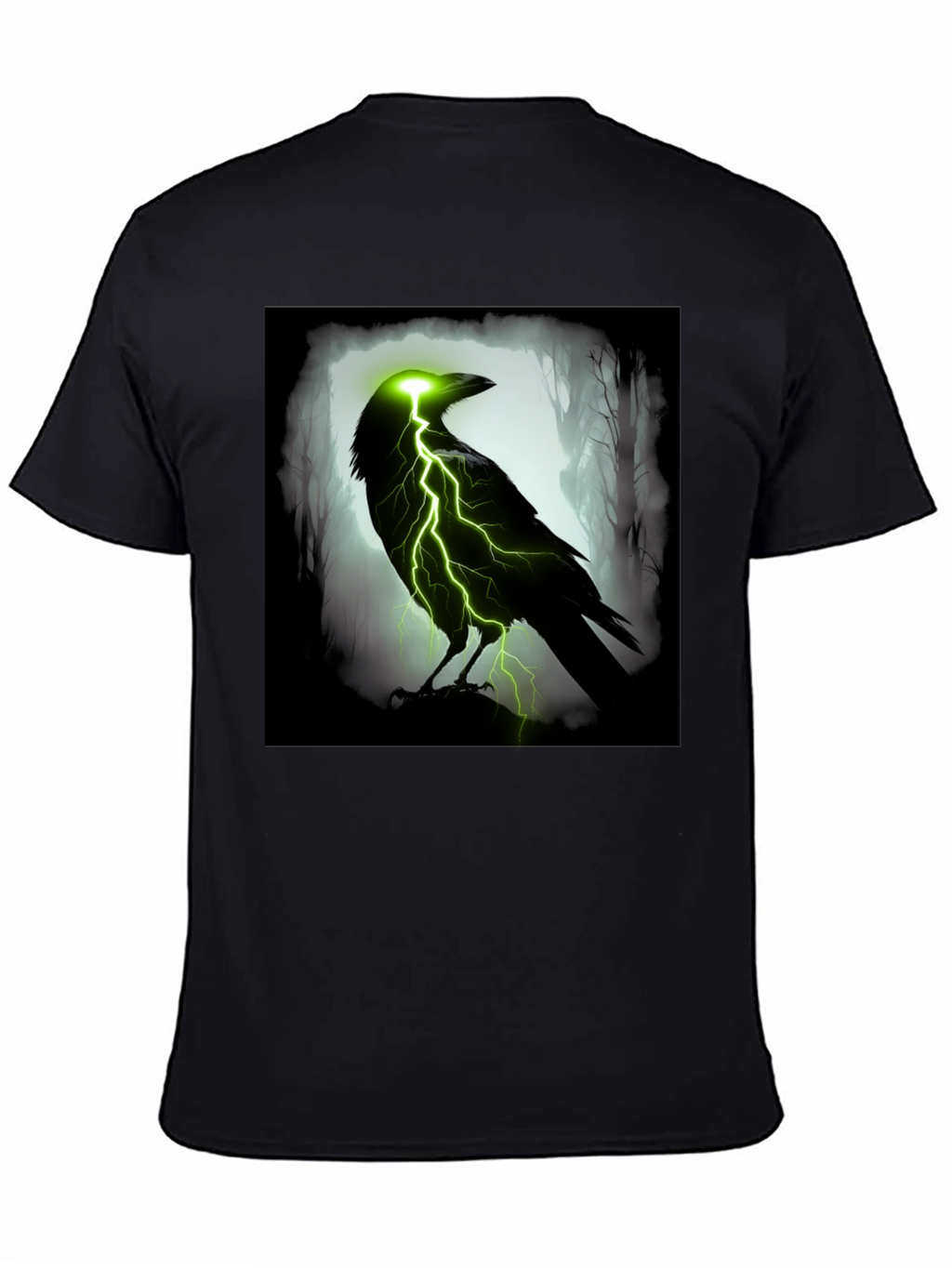 Electric Raven Graphic T-Shirt - Dark & Edgy Design