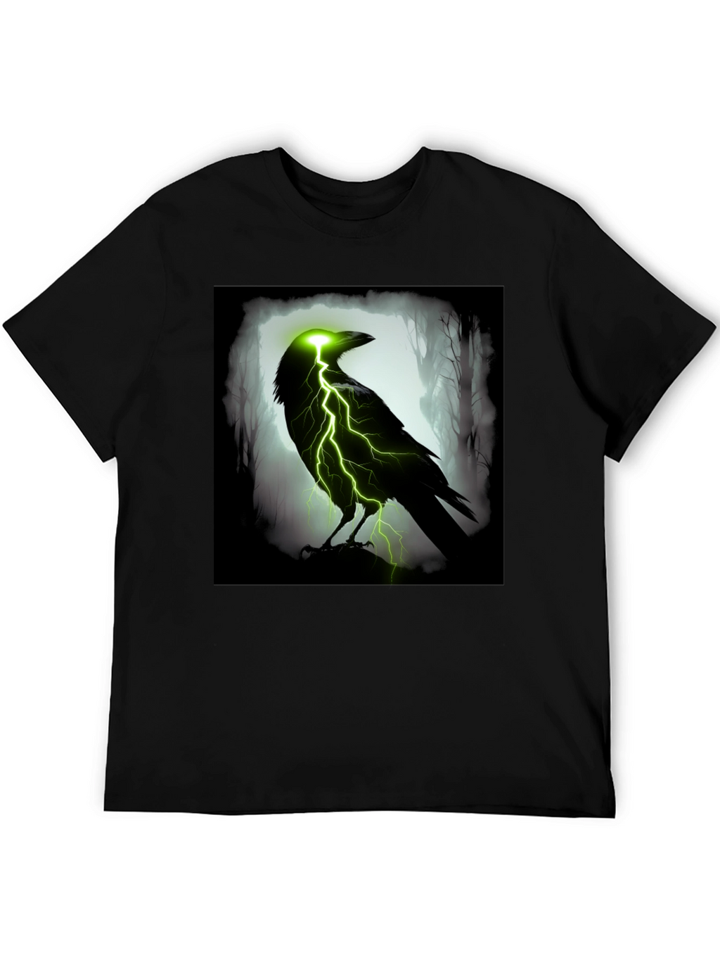 Electric Raven Graphic T-Shirt - Dark & Edgy Design
