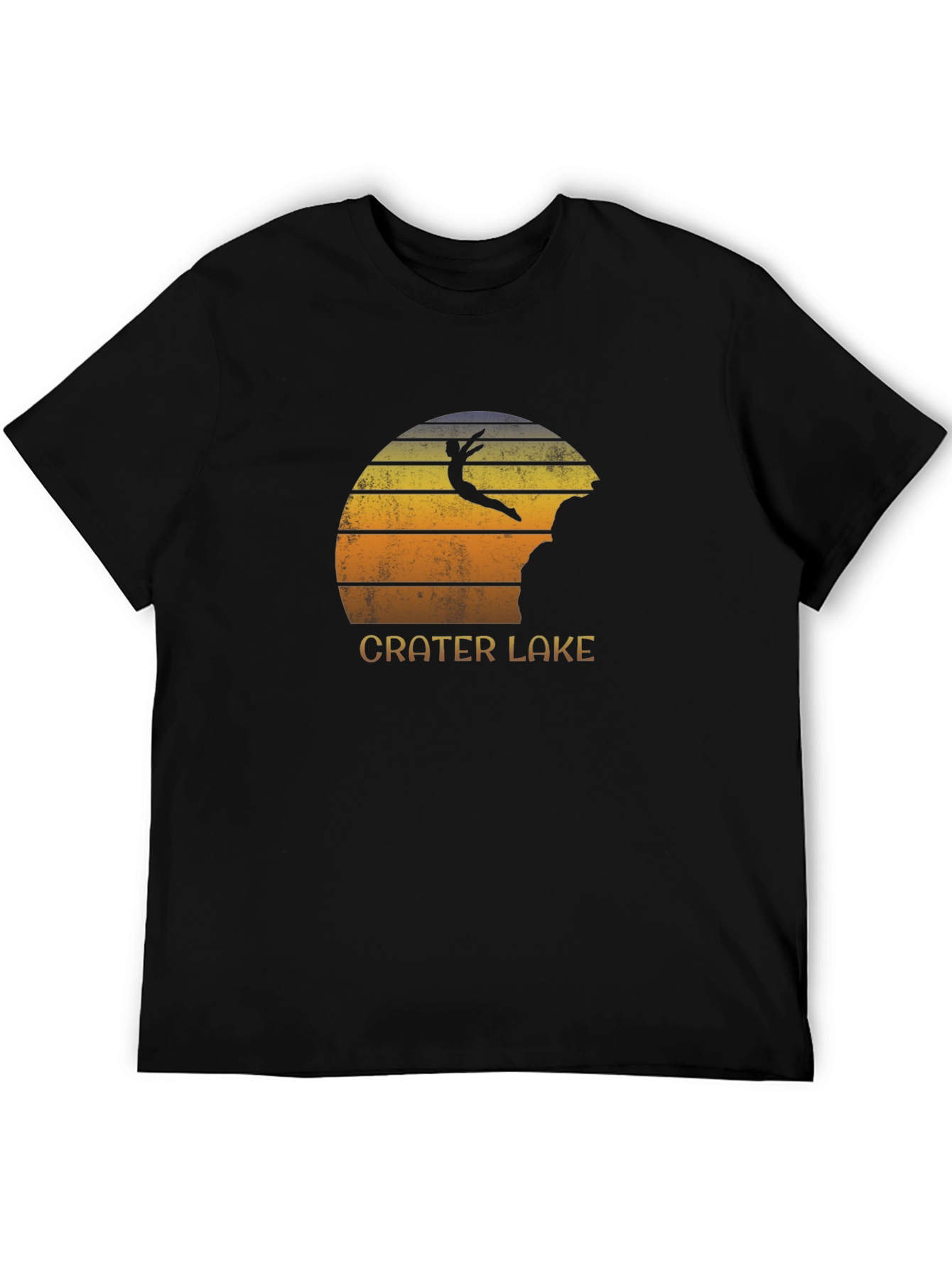 Crater Lake Jumper Black Graphic Tee