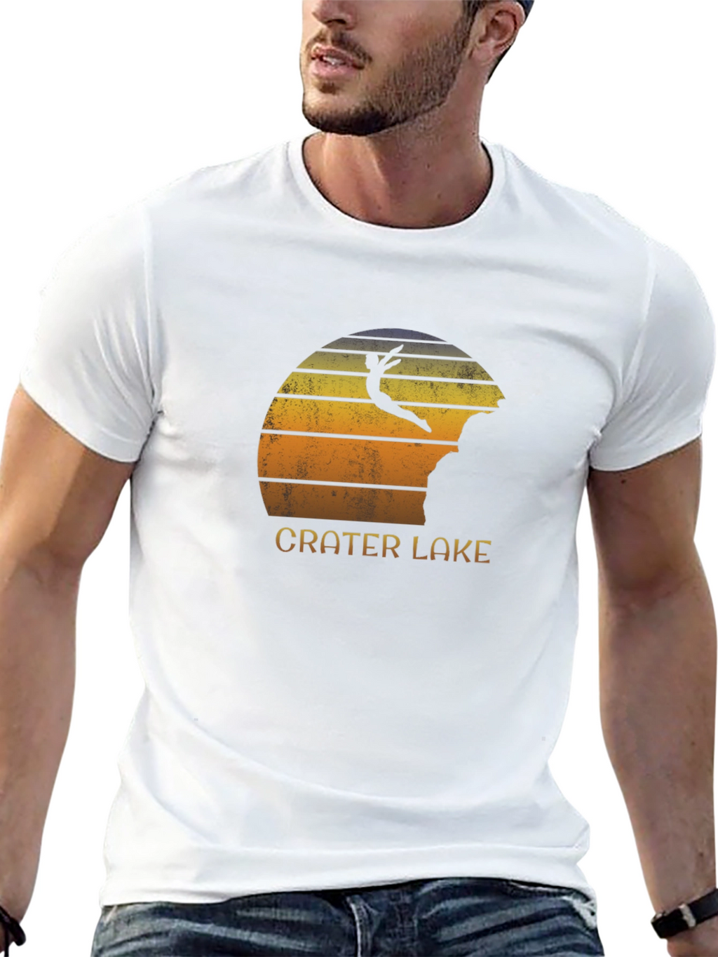 Crater Lake Jumper Black Graphic Tee