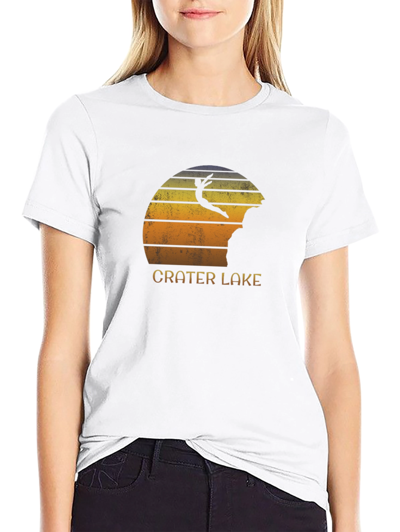 Crater Lake Jumper Black Graphic Tee