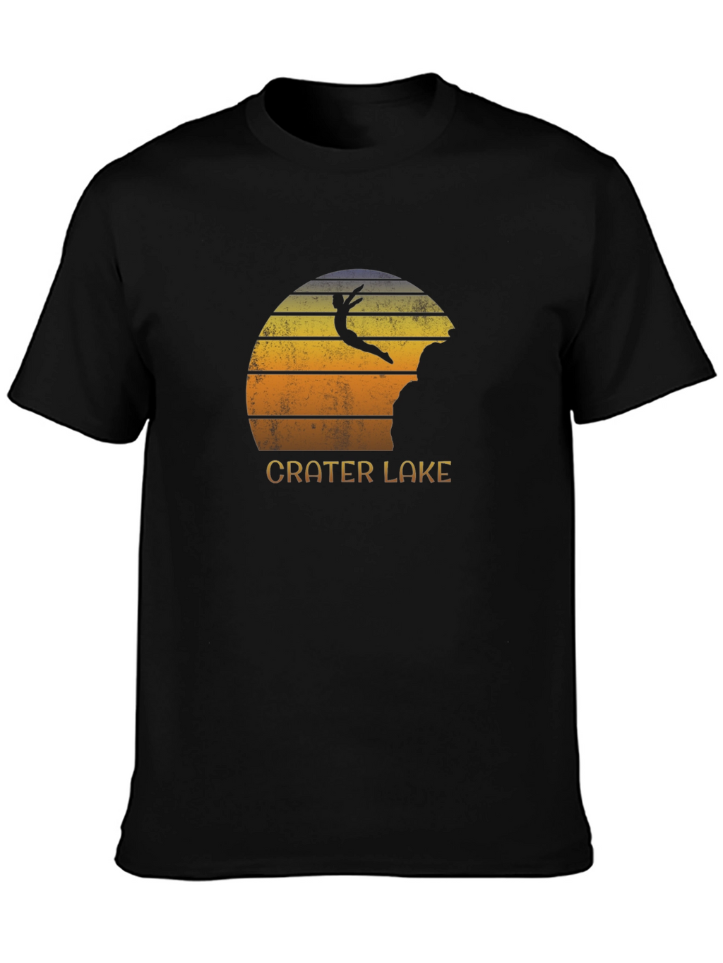 Crater Lake Jumper Black Graphic Tee
