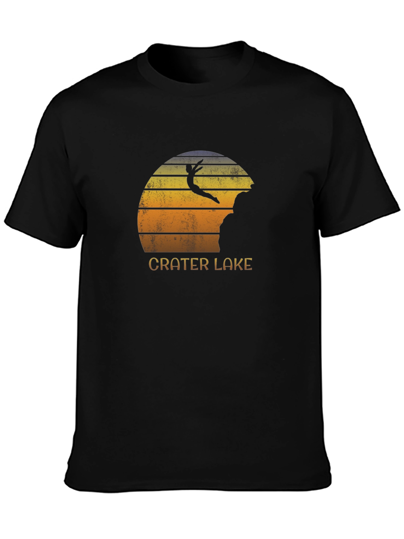 Crater Lake Jumper Black Graphic Tee