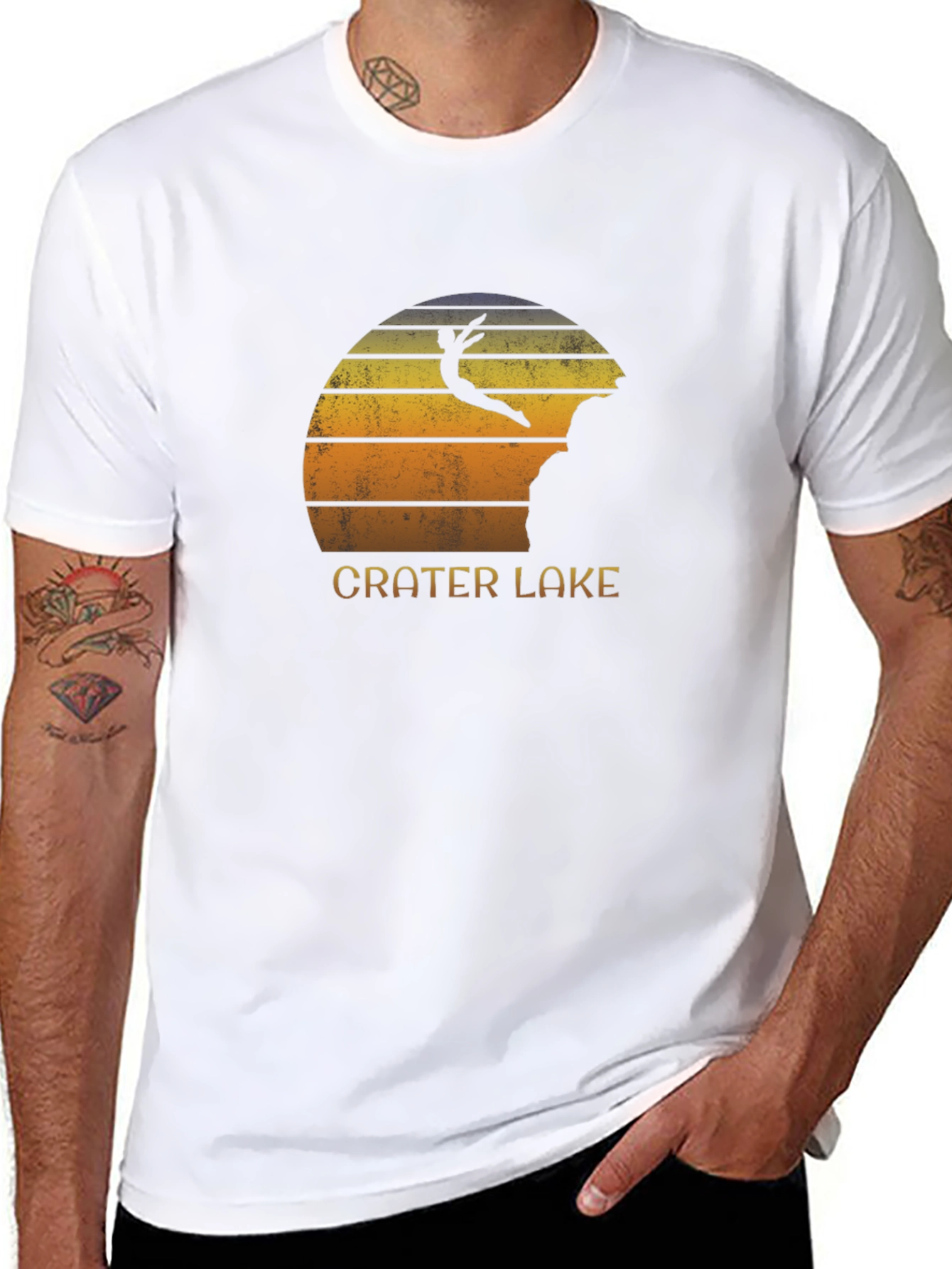 Crater Lake Jumper Black Graphic Tee