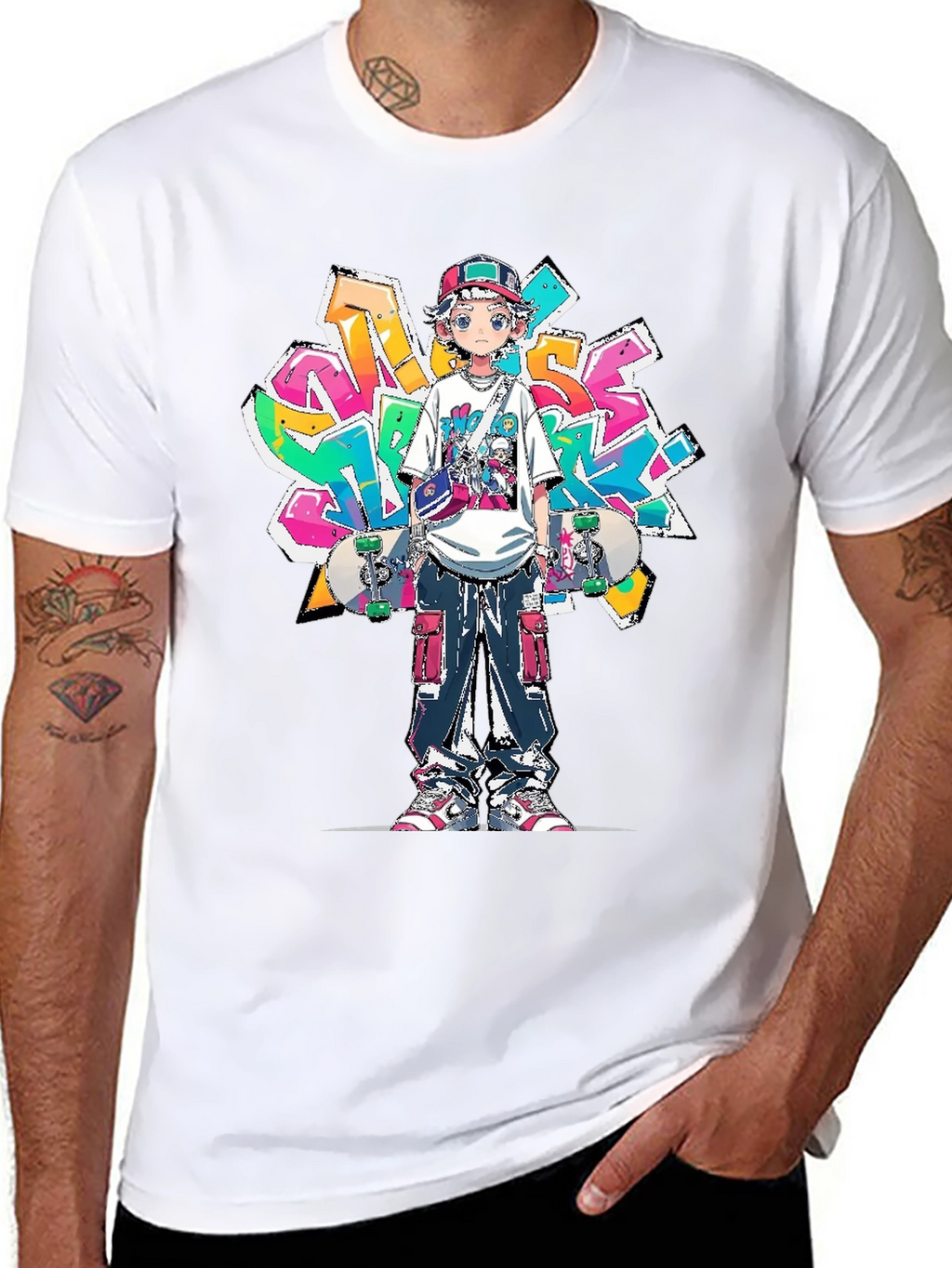 Anime Graffiti Skater Graphic Tee