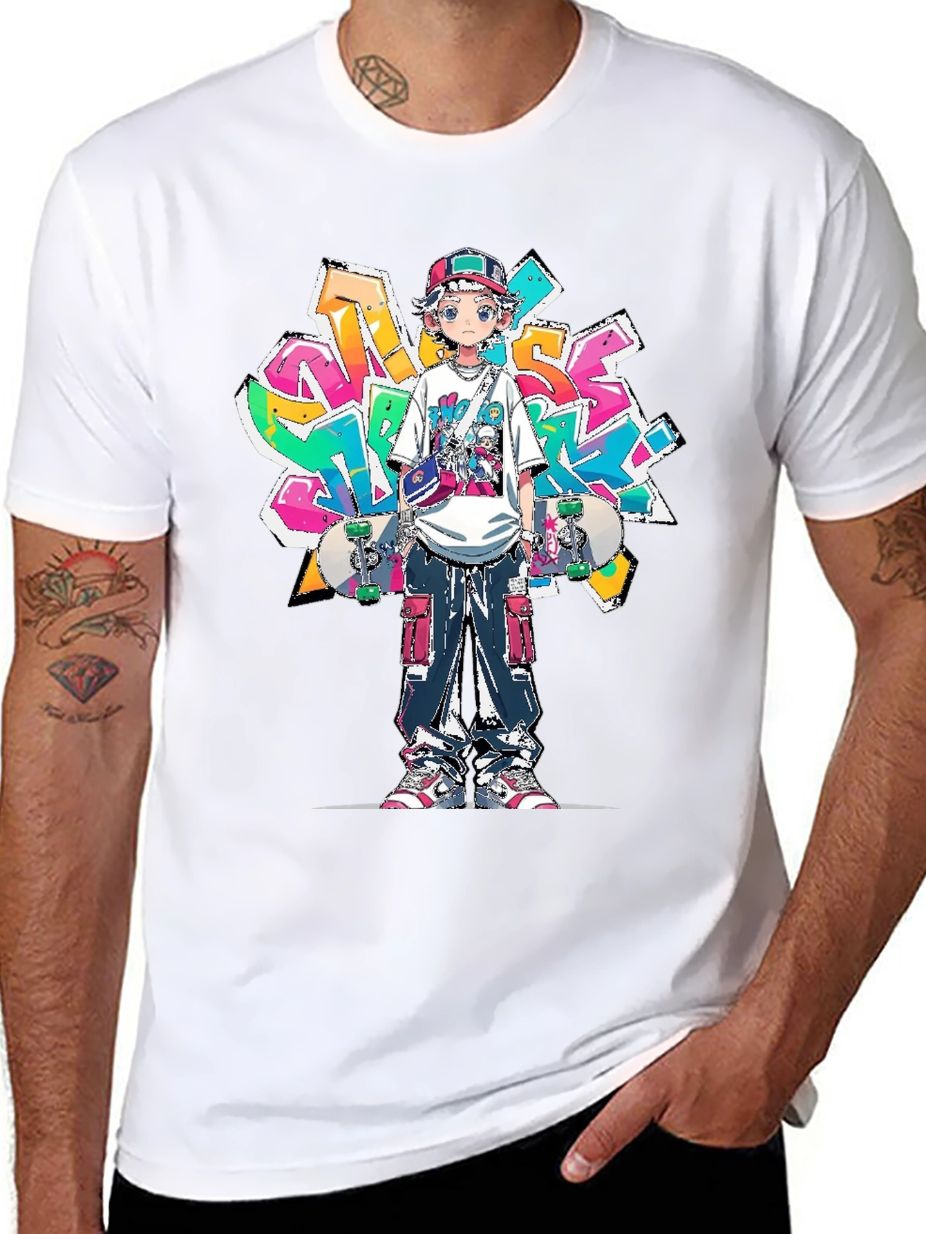 Anime Graffiti Skater Graphic Tee