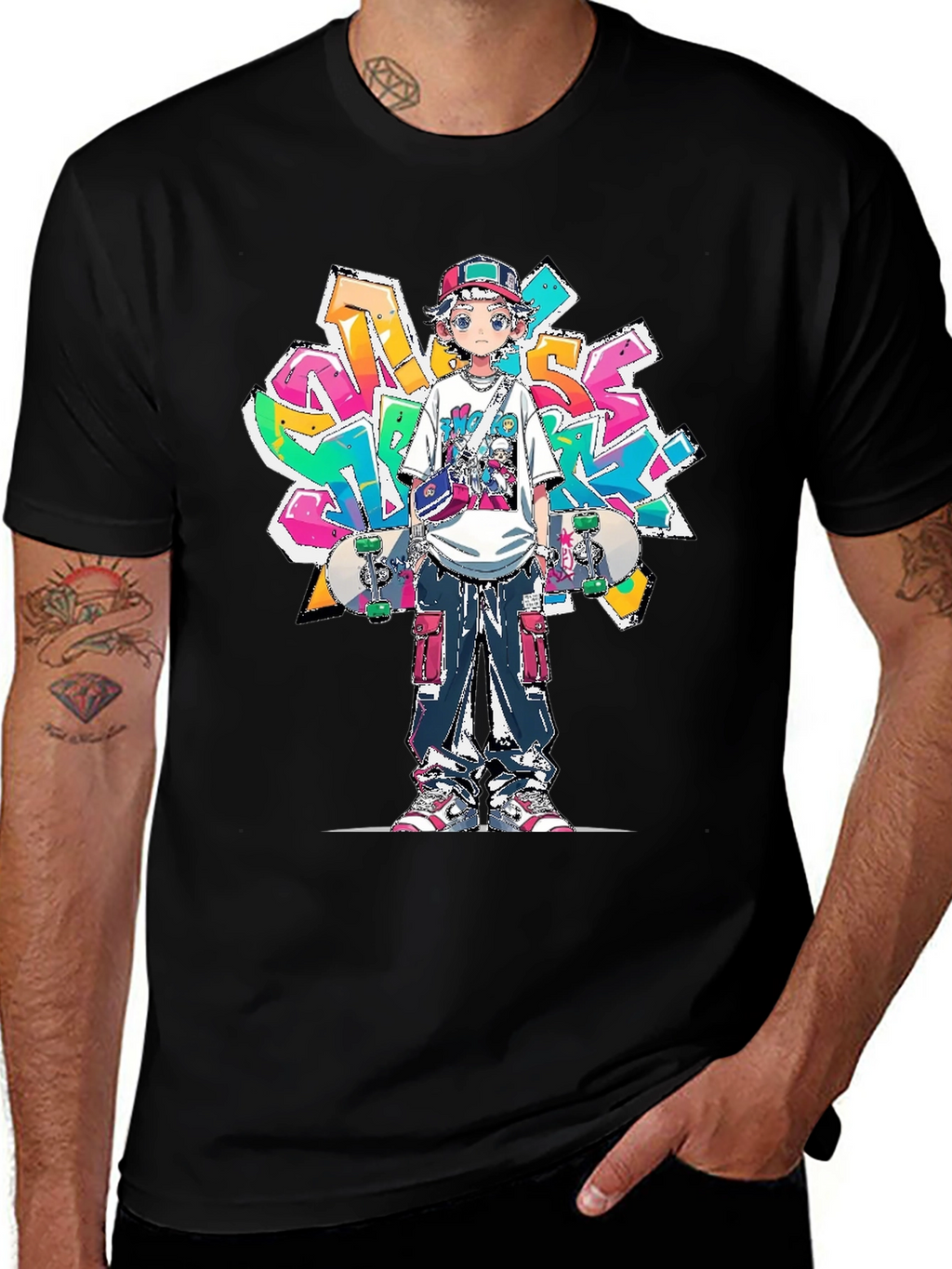 Anime Graffiti Skater Graphic Tee