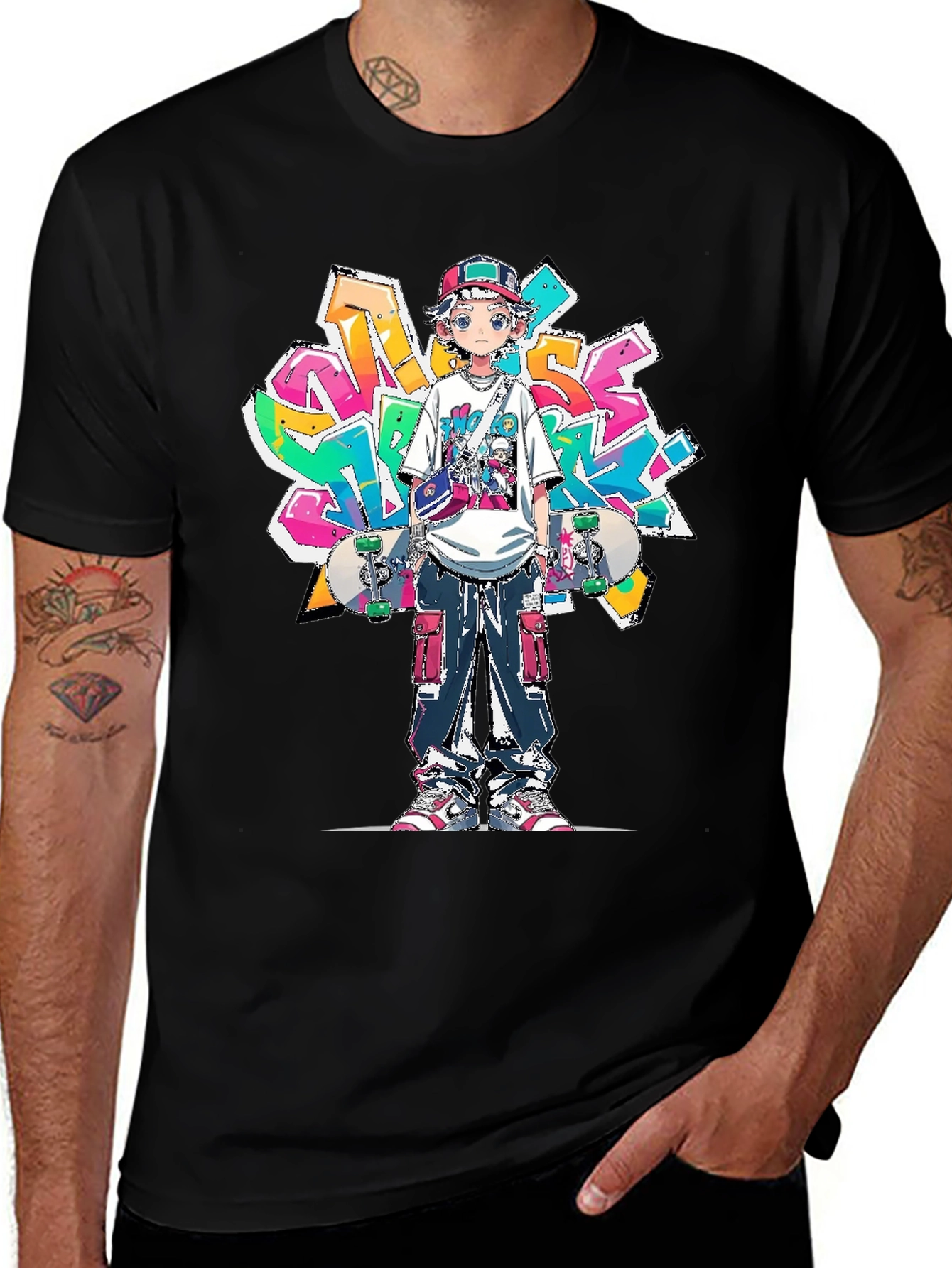Anime Graffiti Skater Graphic Tee