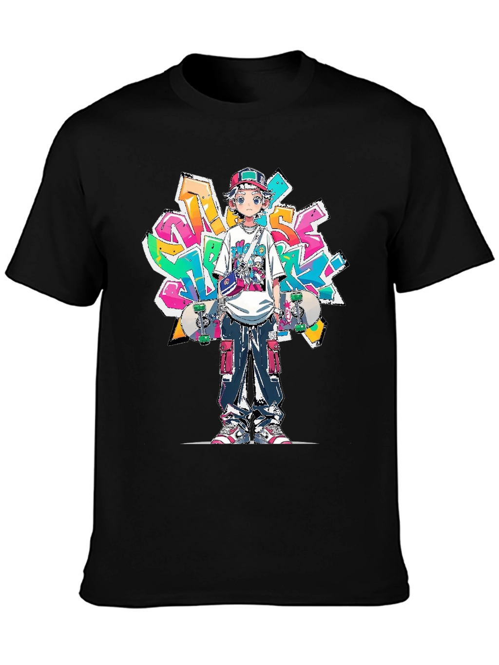 Anime Graffiti Skater Graphic Tee