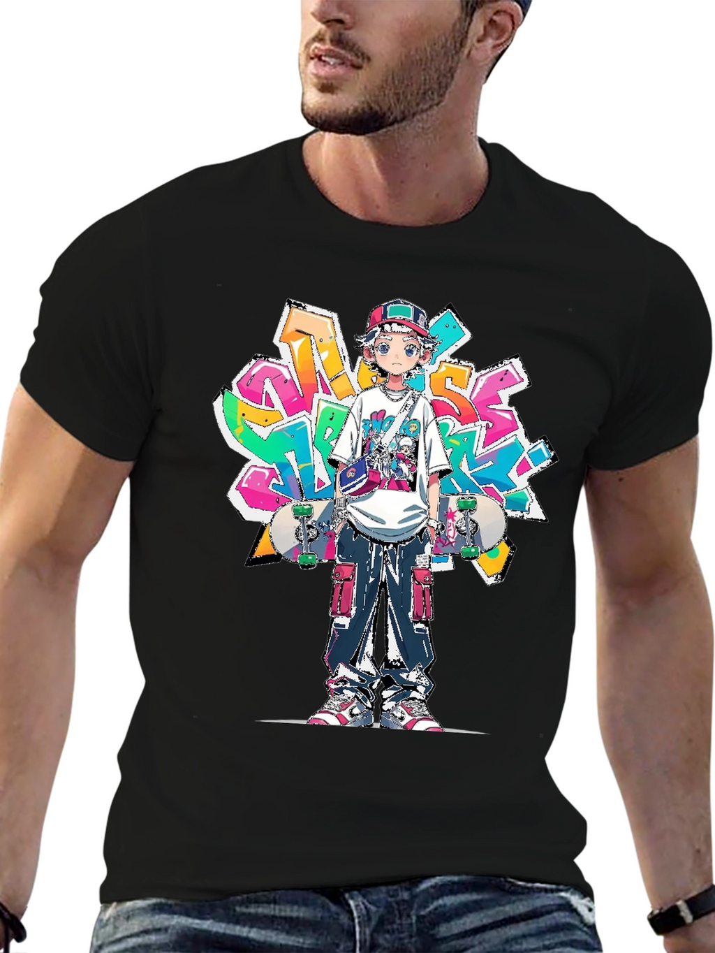Anime Graffiti Skater Graphic Tee