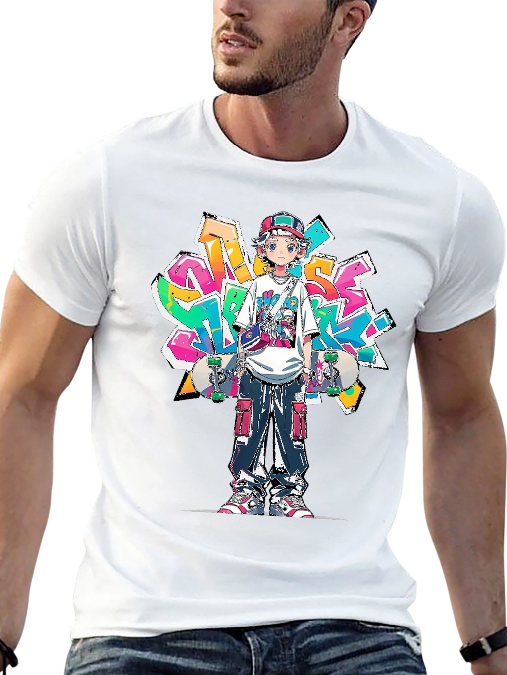 Anime Graffiti Skater Graphic Tee