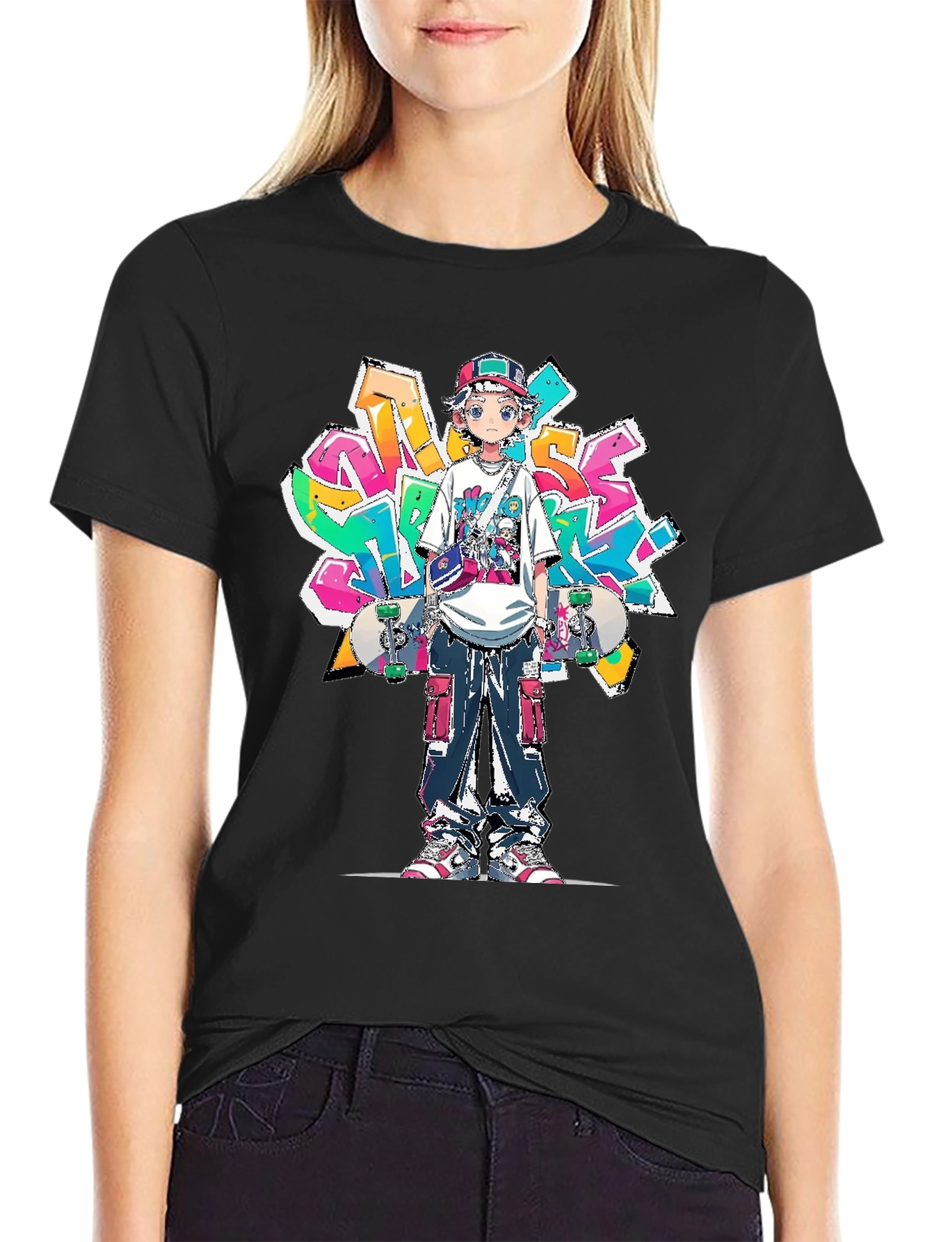 Anime Graffiti Skater Graphic Tee