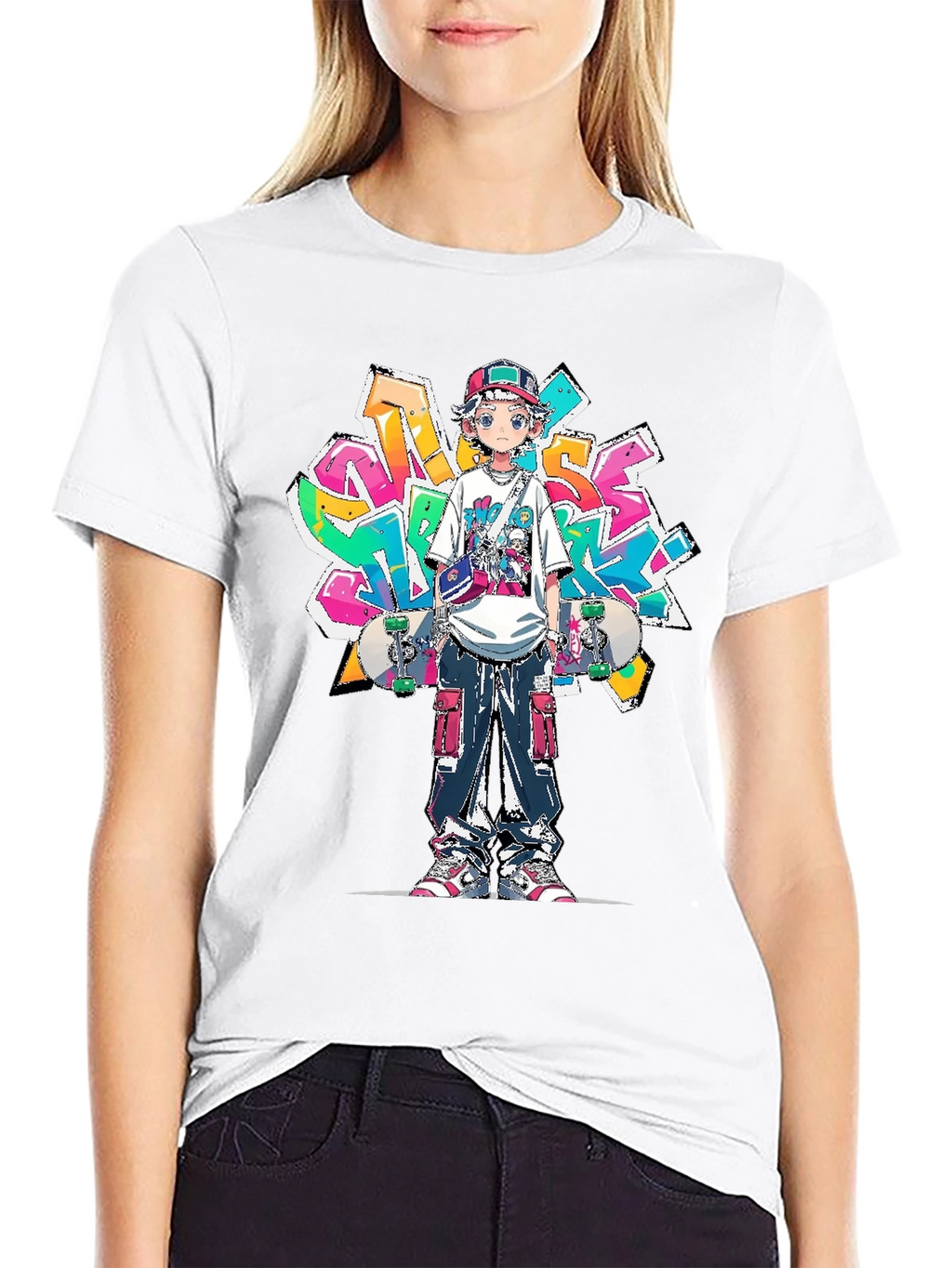Anime Graffiti Skater Graphic Tee