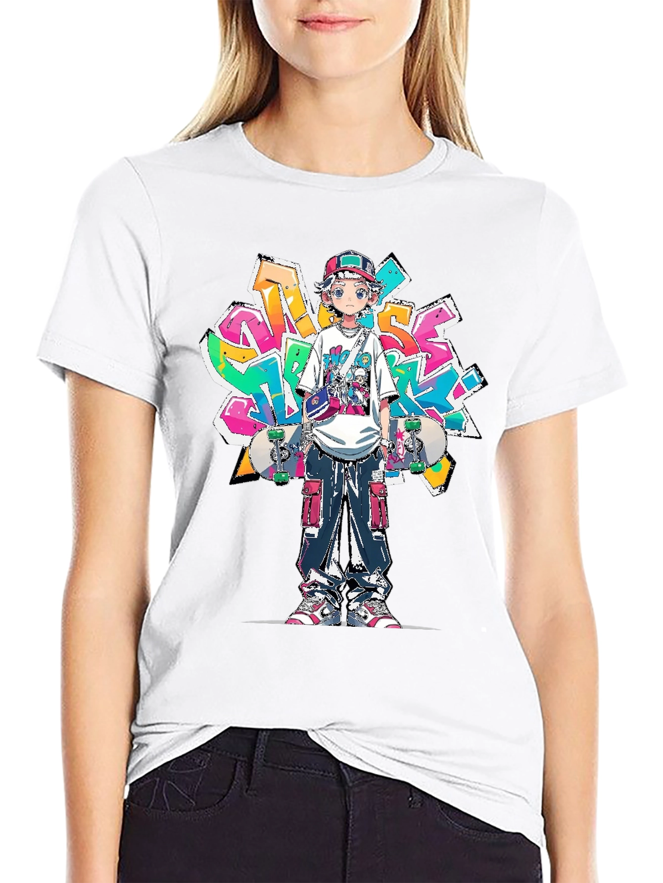 Anime Graffiti Skater Graphic Tee