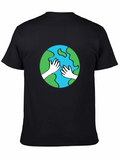 Earth Hands Graphic Tee - Black Crew Neck Shirt