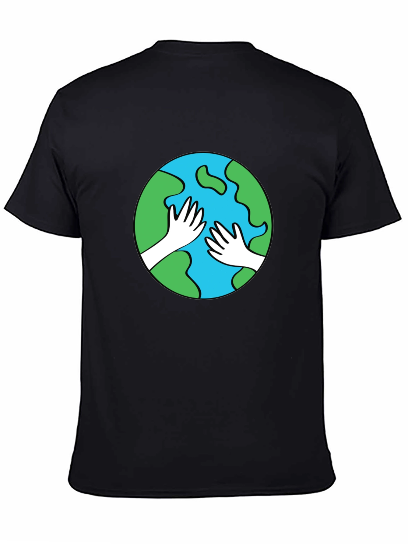 Earth Hands Graphic Tee - Black Crew Neck Shirt