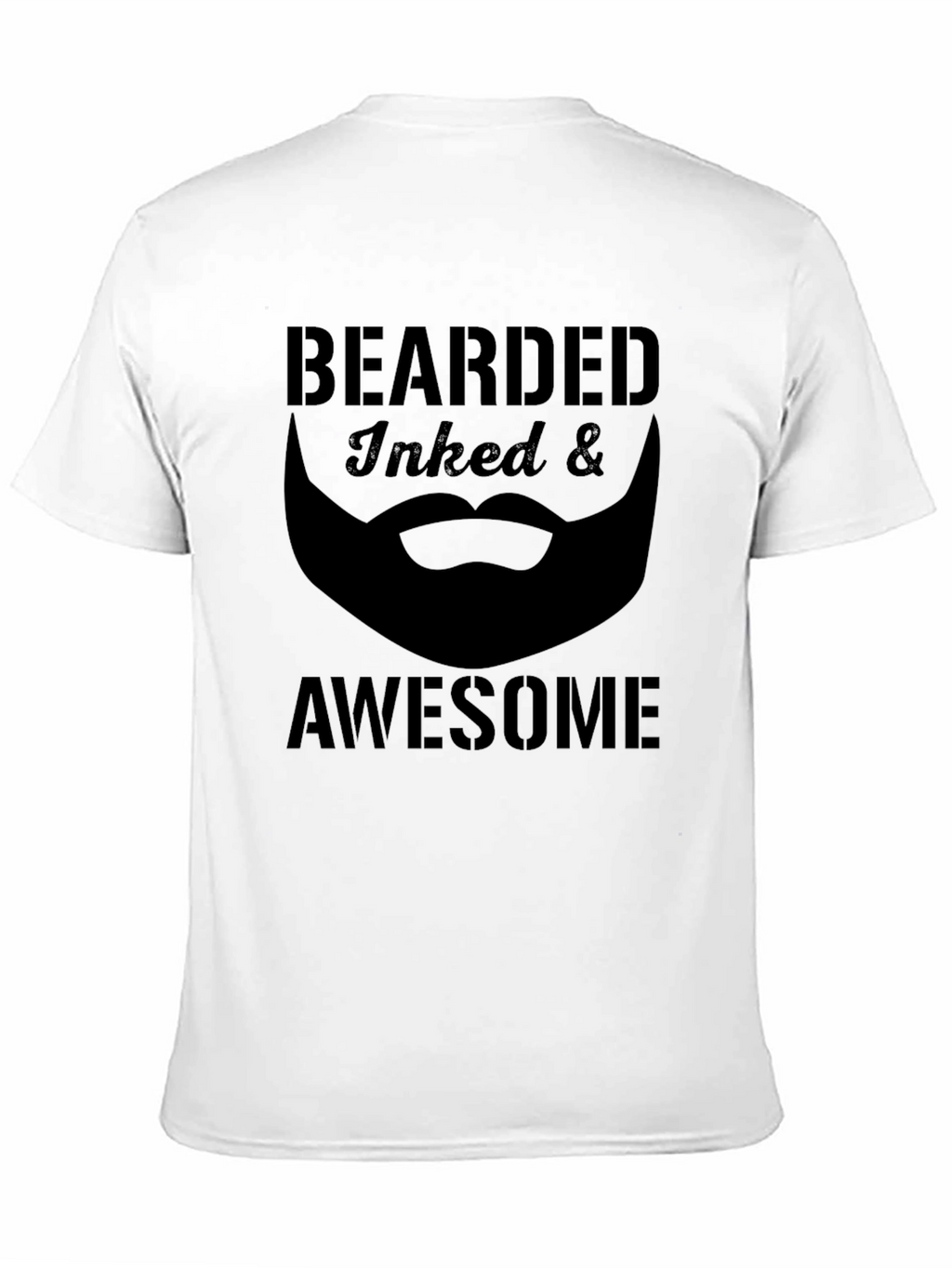 Bearded Inked Awesome Black Graphic Tee