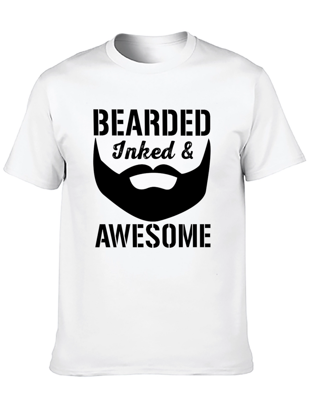Bearded Inked Awesome Black Graphic Tee