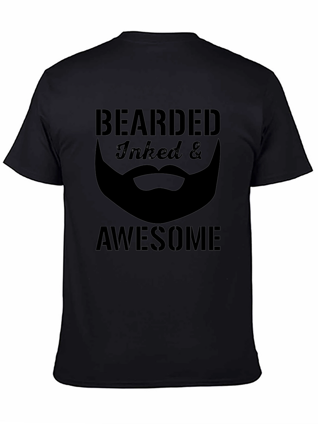 Bearded Inked Awesome Black Graphic Tee